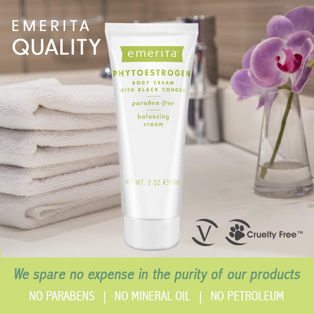 Emerita ingredient label close-up highlighting botanical components and transparency benefit