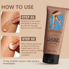 Emgmcp lifestyle shot on beach-ready legs highlighting long-lasting wear