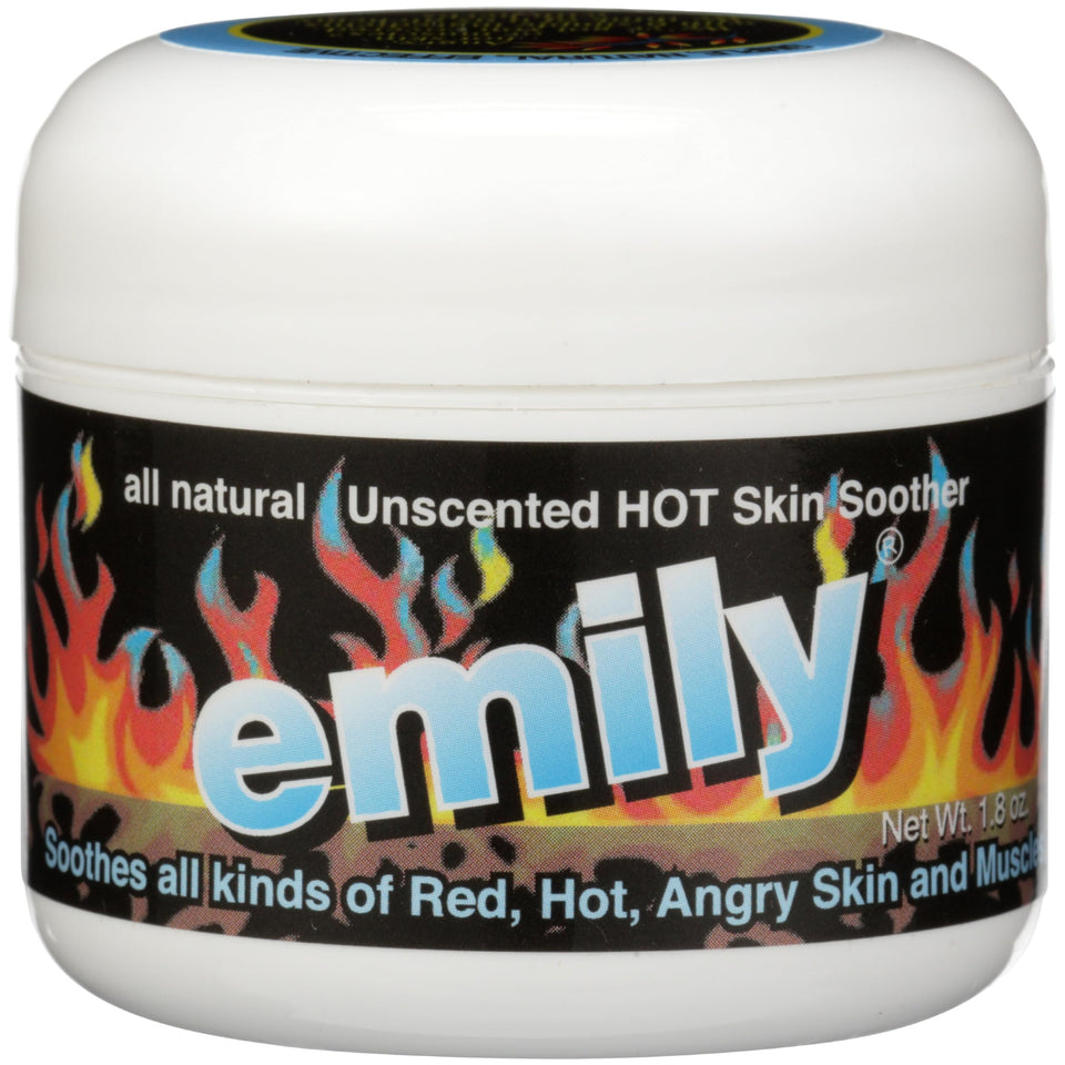 Emily Skin Soother Hot front packaging showing jar and branding with clear benefit