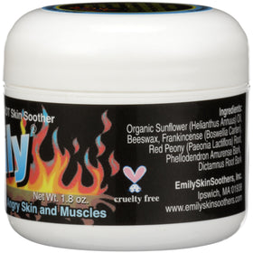 Emily Skin Soother Hot ingredient label closeup showing third-party organic certification