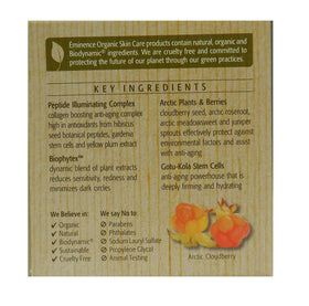 Eminence cream on hand demonstrating easy absorption and smooth finish