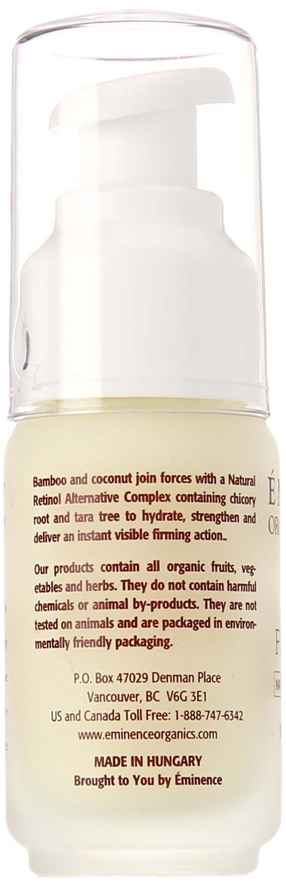 Eminence Bamboo Firming Fluid serum texture pouring demonstrates quick absorption