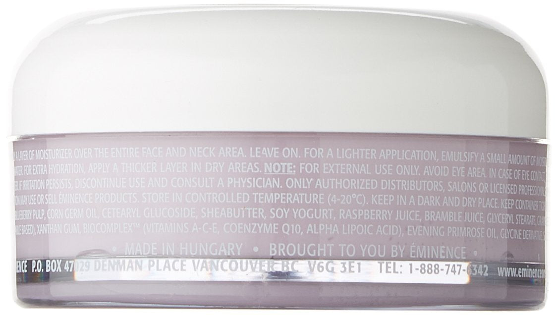 Eminence Blueberry Soy Night Recovery Cream texture close-up demonstrating creamy hydration benefit