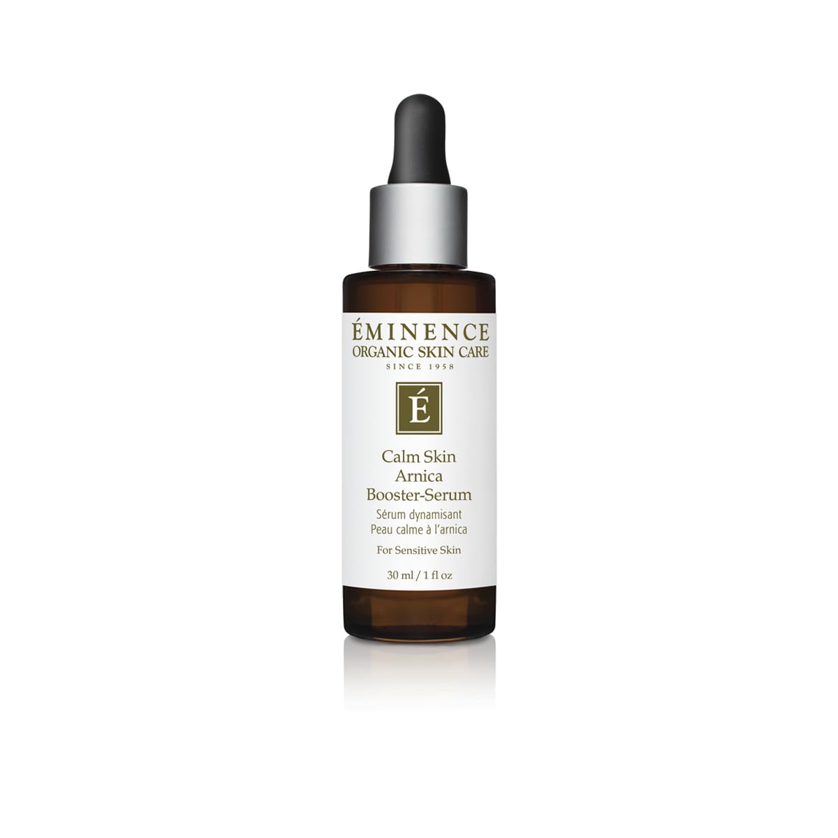 Eminence front packaging showing calm skin arnica booster, easy identification benefit