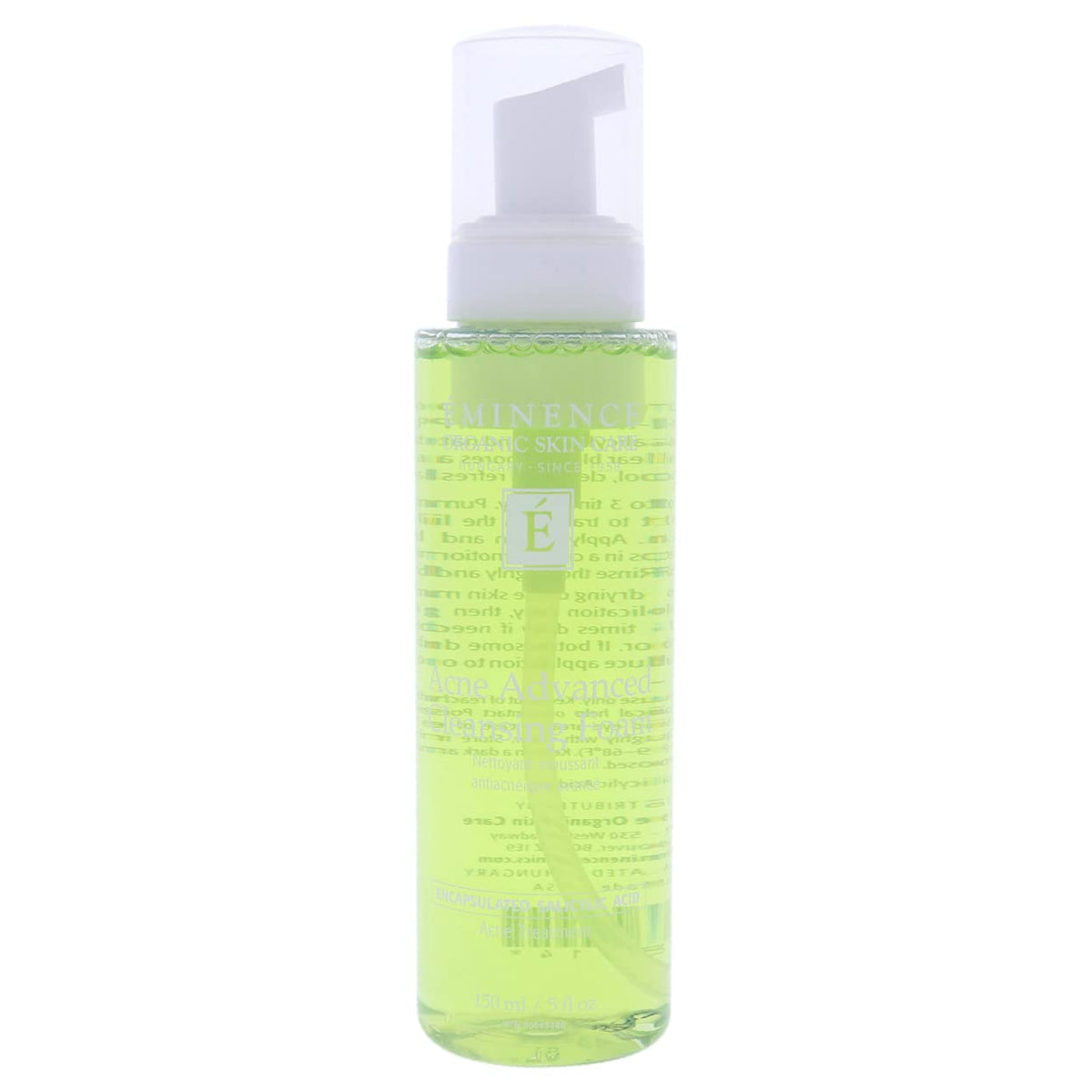 Eminence cleanser dispensed foam texture demonstrating gentle, lightweight cleansing benefit