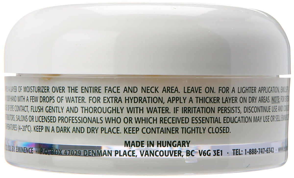 Eminence moisturizer texture close-up highlighting lightweight, non-greasy finish