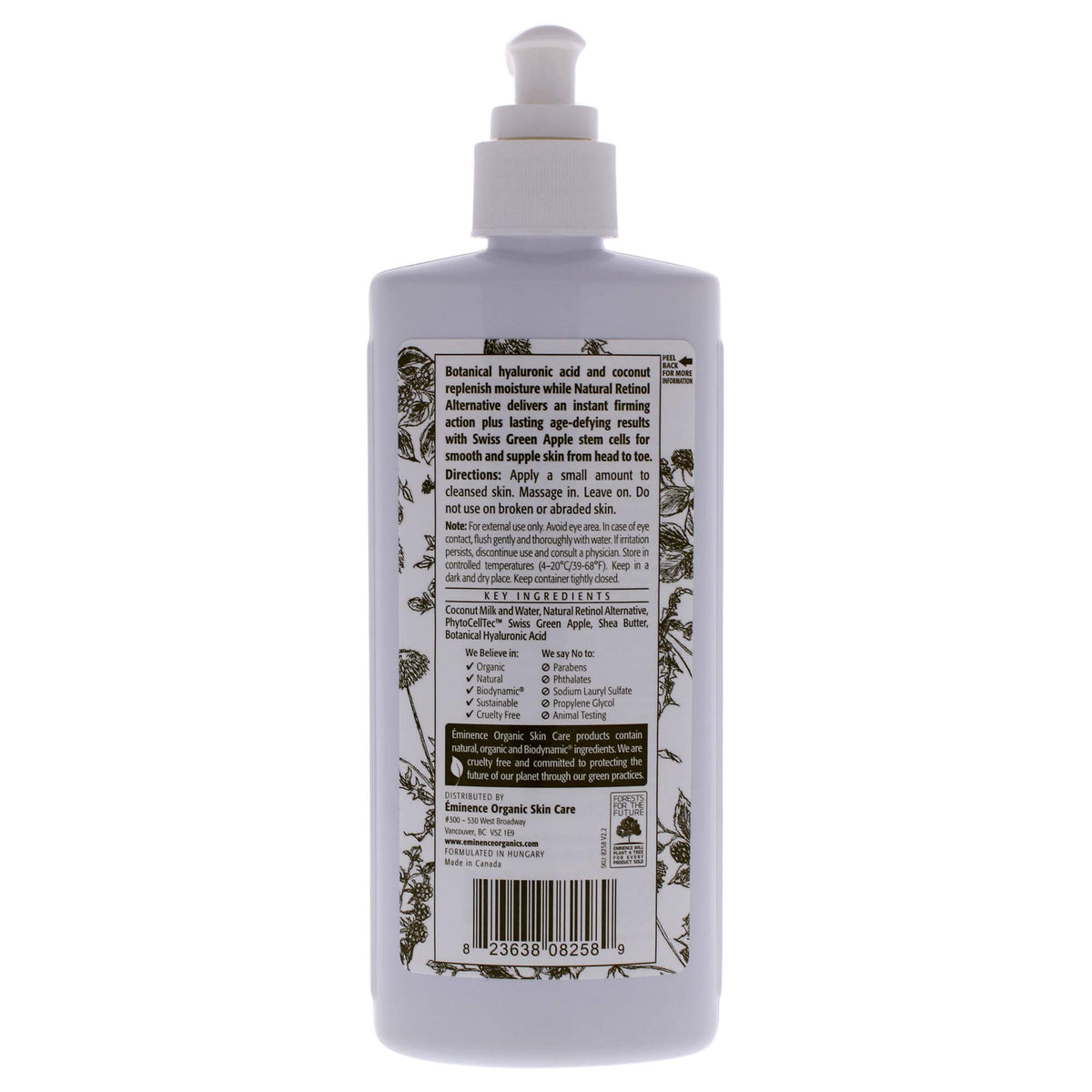 Eminence coconut firming lotion texture close-up highlights creamy hydration benefit