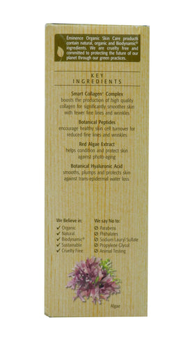 Eminence eye cream applied at outer eye demonstrating gentle patting benefit