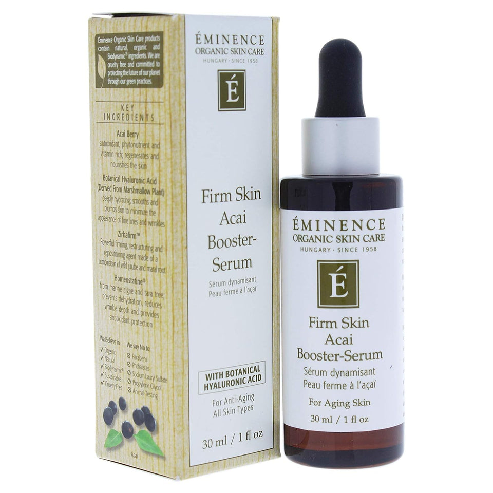 Eminence front packaging showing bottle and label benefits
