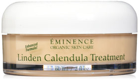 Eminence front packaging showing linden calendula jar and calming benefit