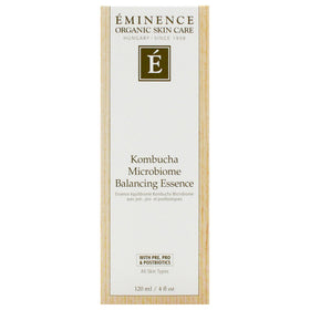 Eminence bottle placed on bathroom shelf suggesting daily prep and routine support