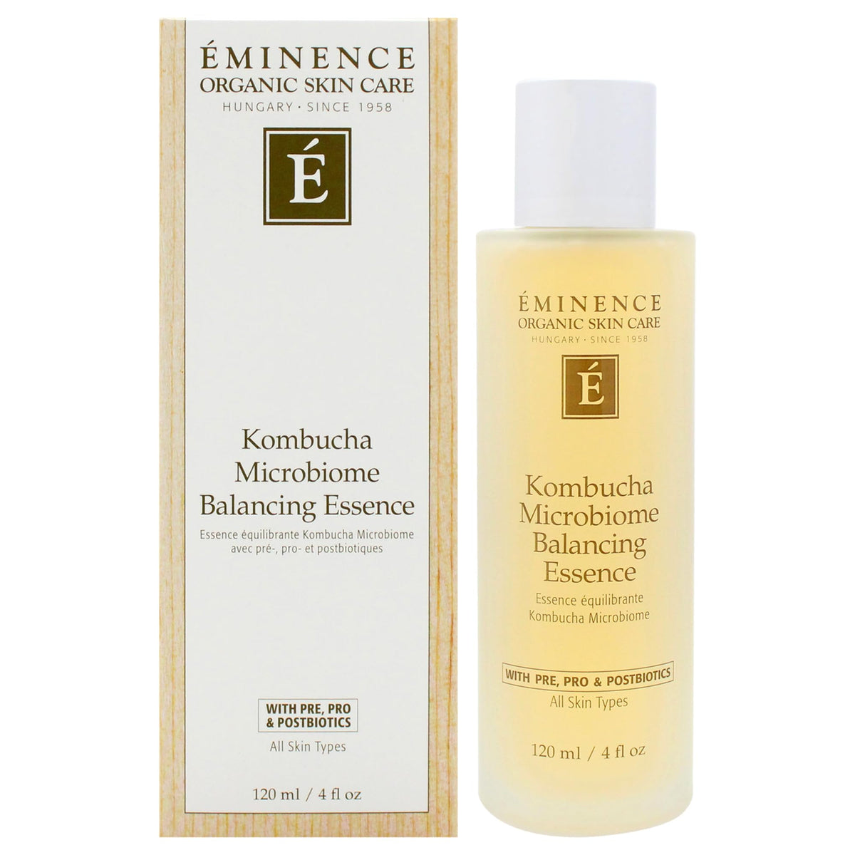 Eminence front bottle view showing clean packaging and benefit of priming skin
