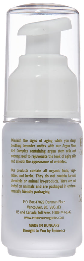 Eminence texture close-up on pump demonstrating lightweight absorbent formula benefit
