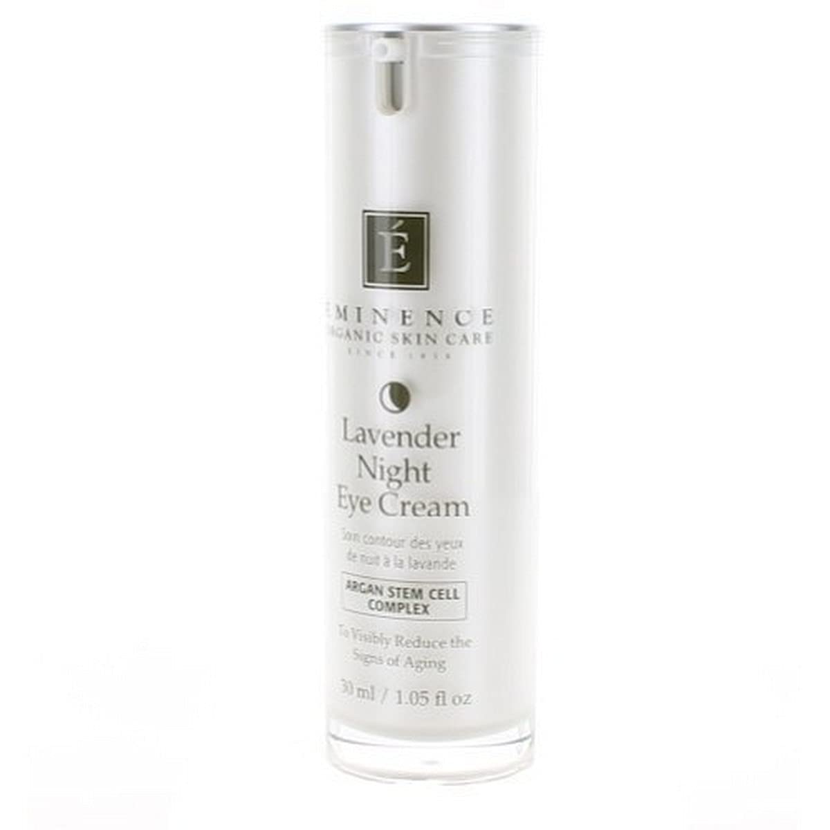 Eminence lavender eye cream jar front view showing calming lavender and hydration benefits