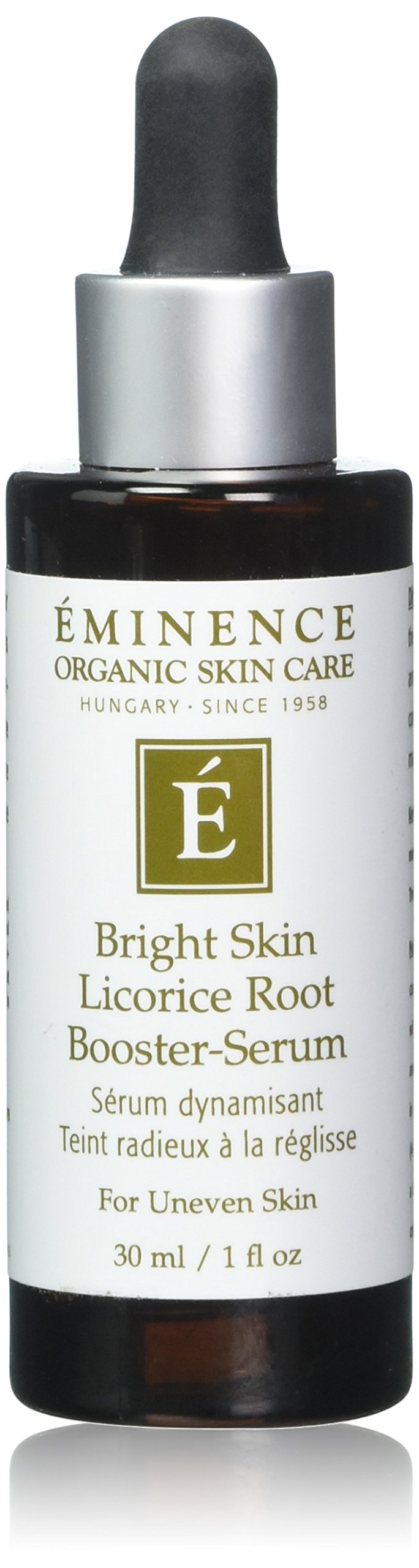 Eminence front packaging showing bottle, clear product and clean design, highlights portability