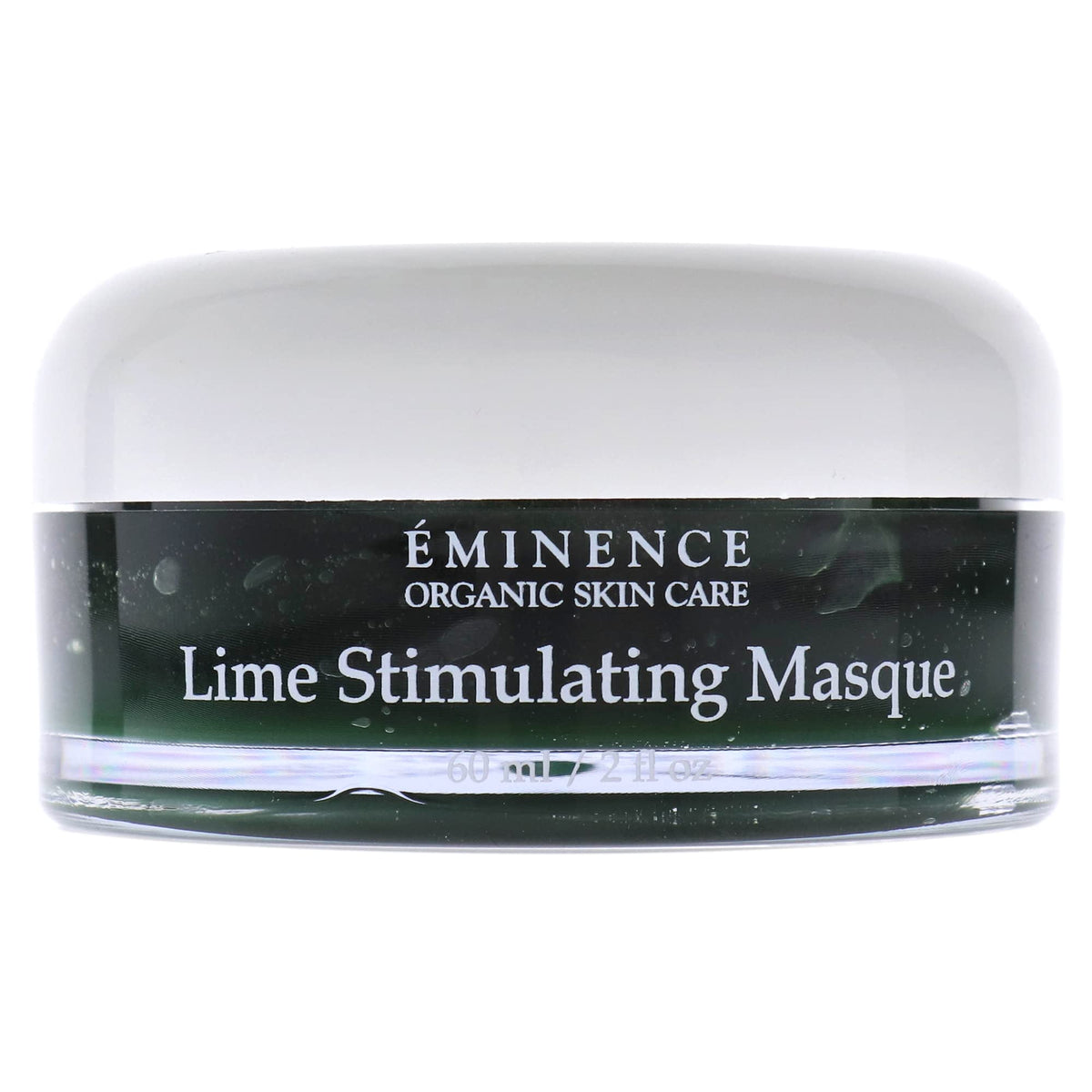 Eminence Organic Lime Stimulating Masque front jar showing label and size for easy identification and quick selection
