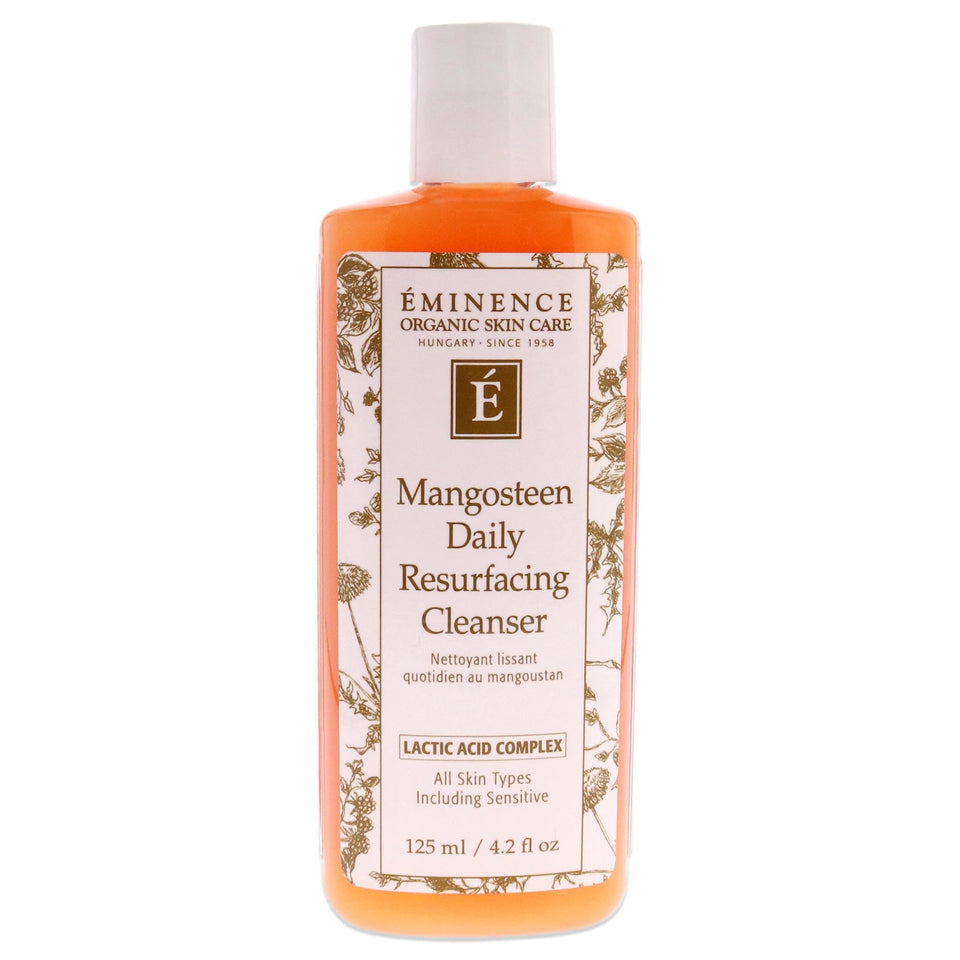 Eminence mangosteen front packaging showing bottle and label, clarifies product use