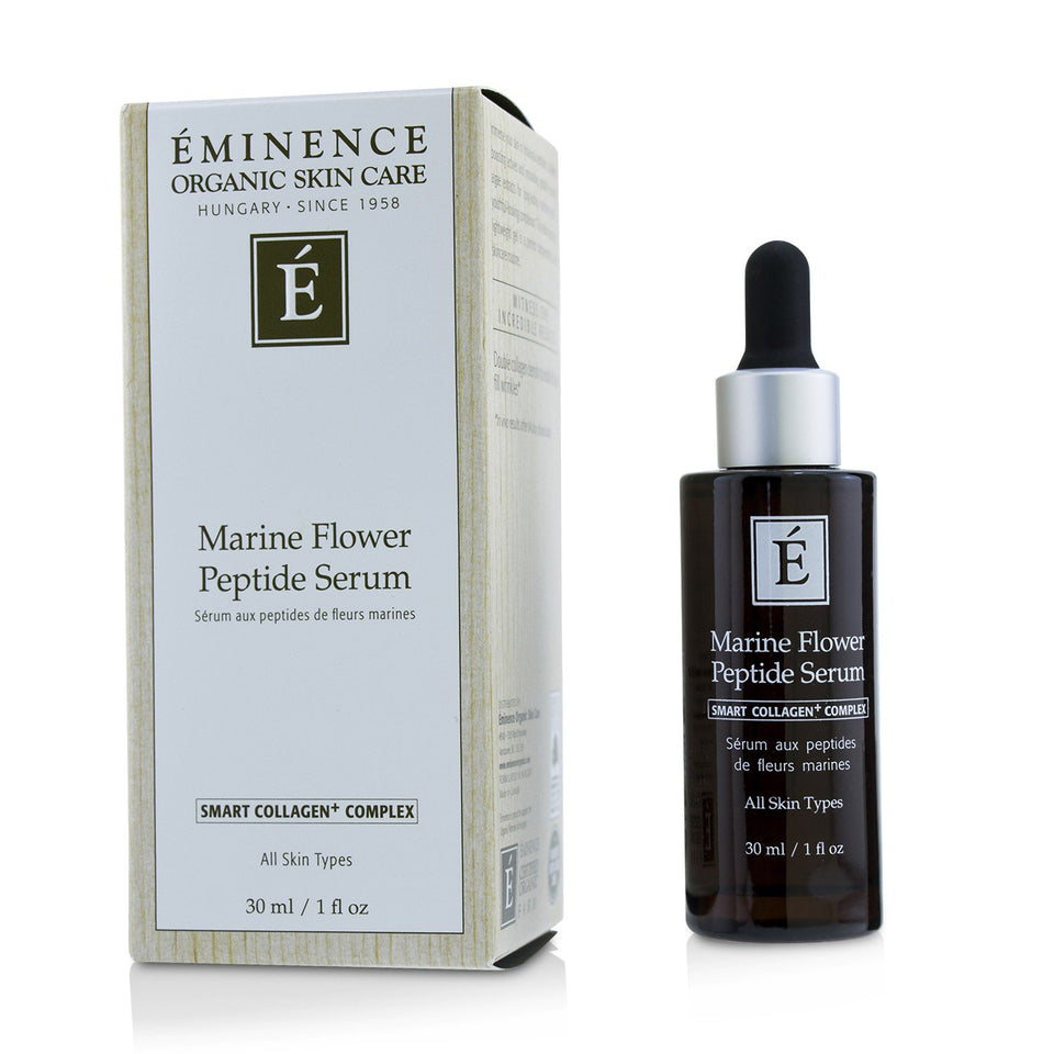 Eminence front bottle view showing label and compact 1 oz size for easy skincare use