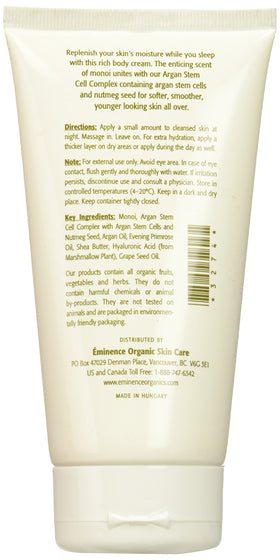 Close-up of Eminence cream texture on hand highlighting deep moisture and smoothing benefit