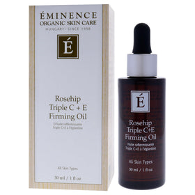 Eminence bottle beside coin scale showing 1 oz travel-friendly benefit