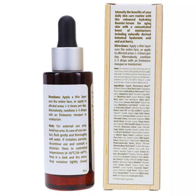 Eminence bottle held in hand demonstrating 1 oz size and portability