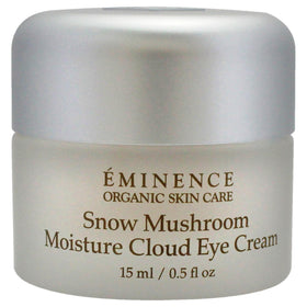 Eminence snow mushroom texture closeup highlighting fluffy cream for intense hydration and smooth feel