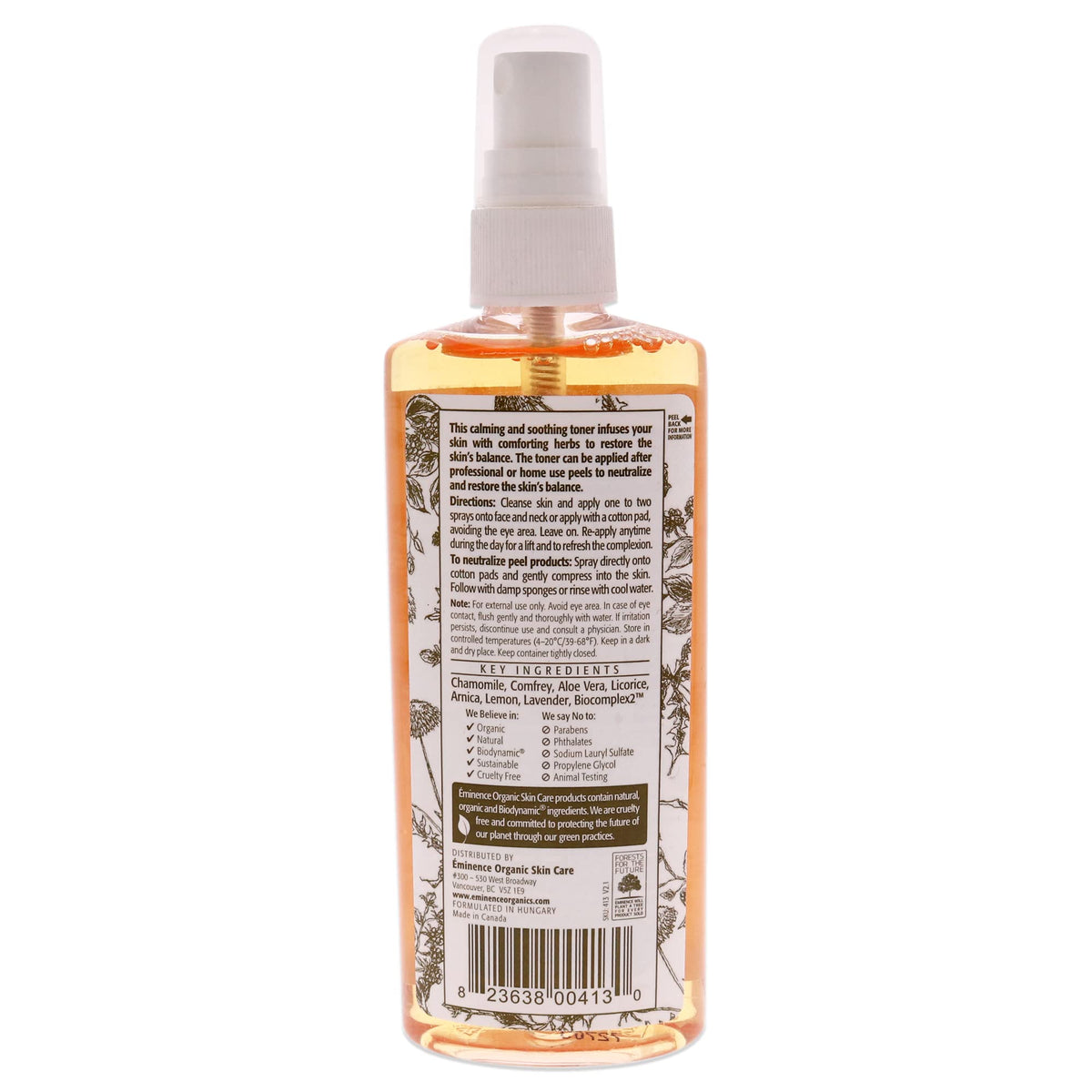 Eminence texture close-up of toner on skin demonstrating soothing hydration