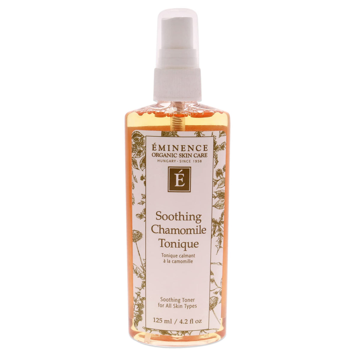 Eminence front packaging showing label and 4.2 oz bottle, calming presentation