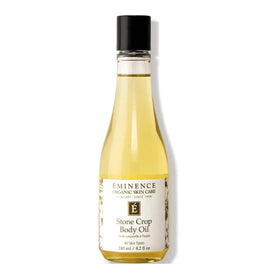 Eminence bottle front view showing label and size for immediate recognition and product trust