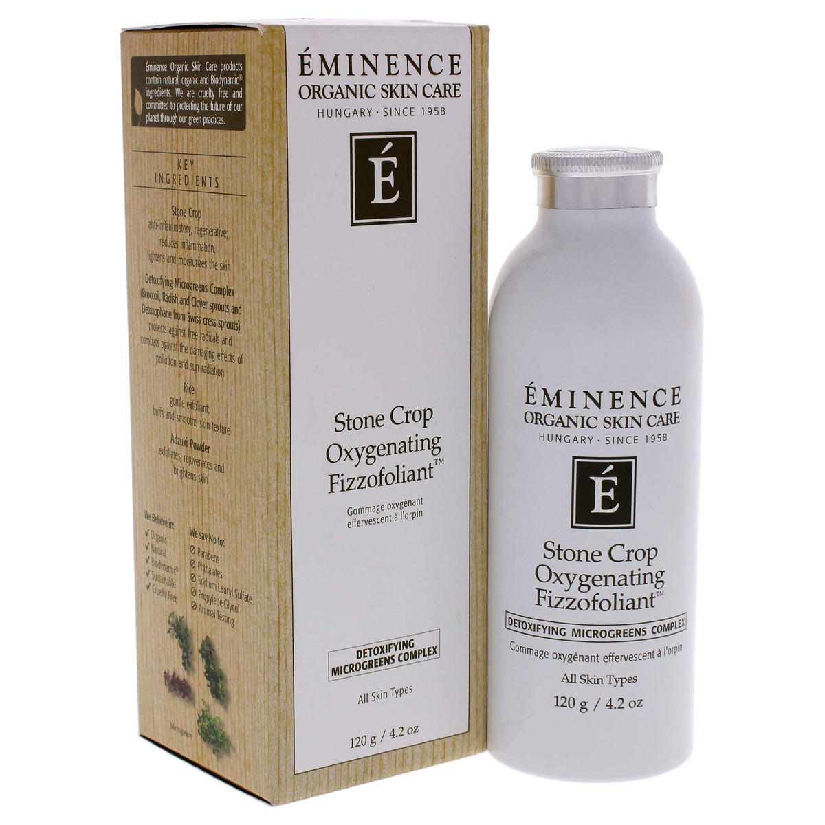 Eminence foam in hand during use, shows airy oxygenating cleanse benefit