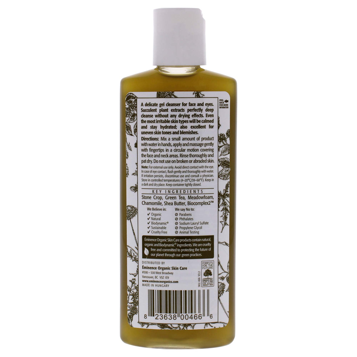 Eminence gel texture close-up highlighting hydrating, non-drying formula