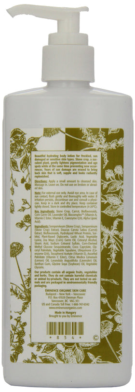 Eminence Stone Crop lotion texture close-up highlighting lightweight moisturizing effect