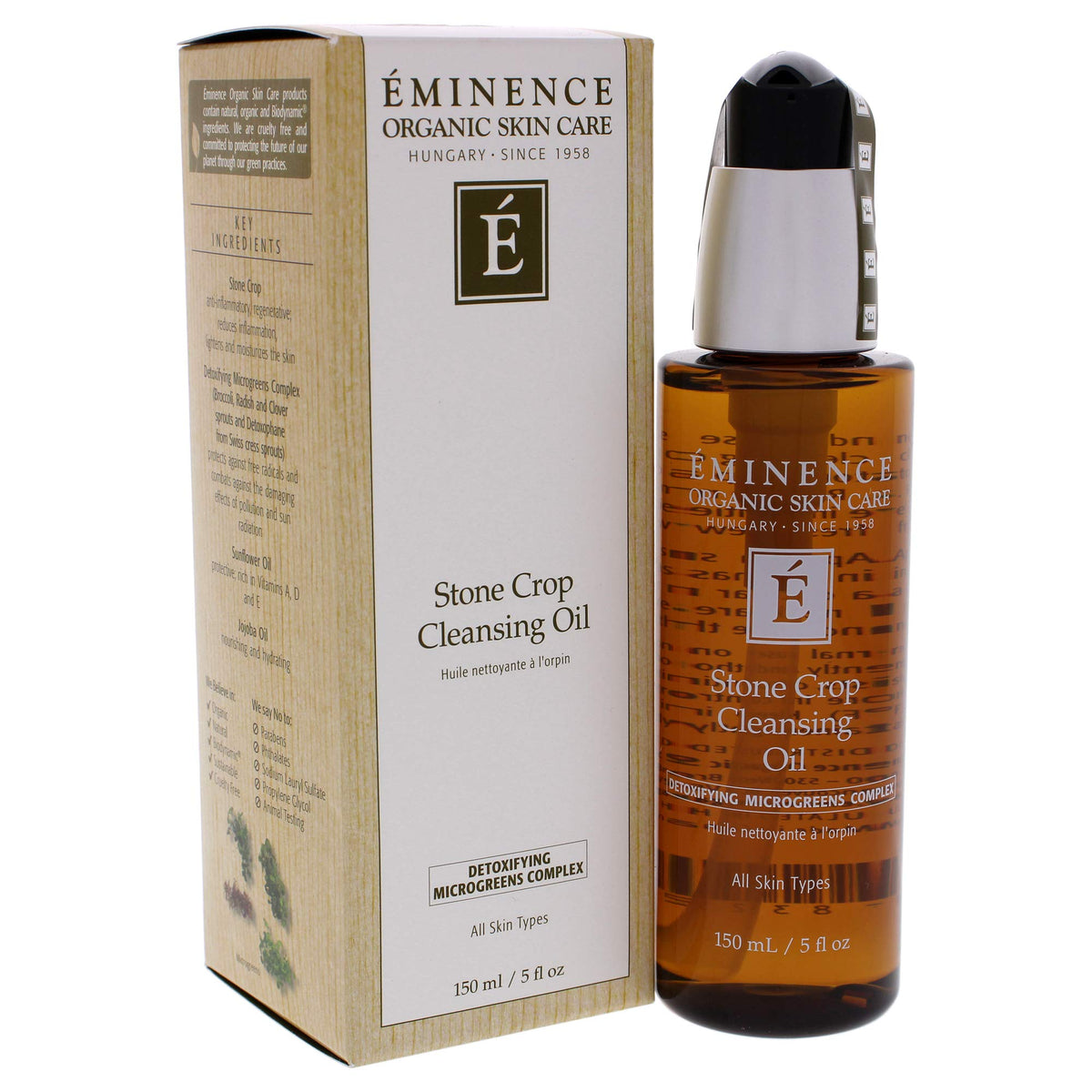 Eminence oil texture on hand close-up, highlighting lightweight, non-greasy hydration