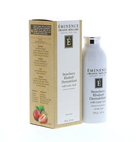 Strawberry and rhubarb botanicals displayed with Eminence antioxidant focus
