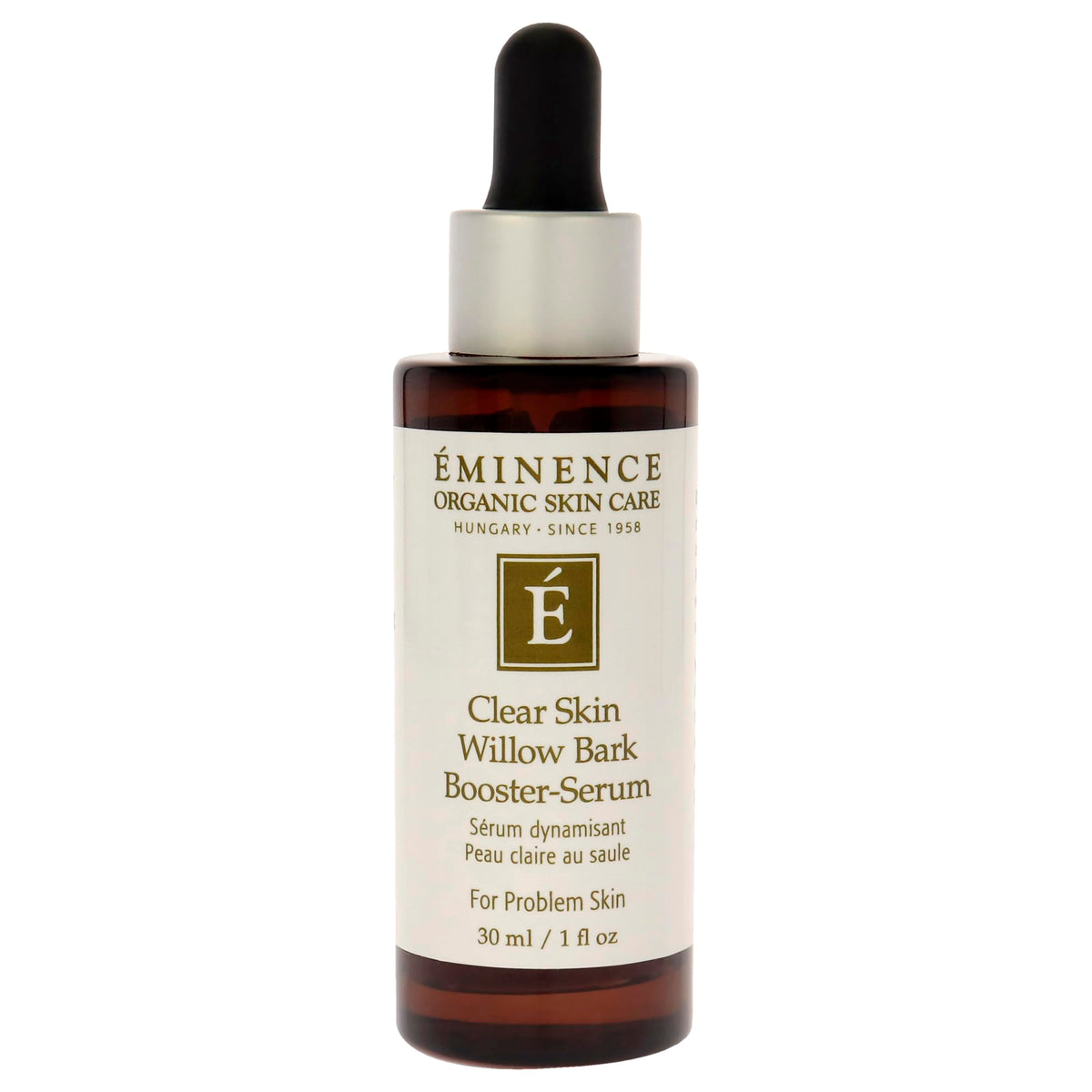 Eminence pipette dropping serum, highlighting smooth texture and quick absorption
