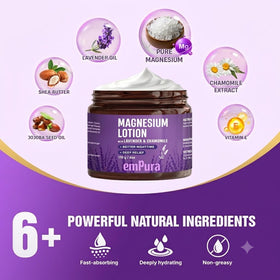EMPURA lotion being massaged into legs delivering soothing relaxation