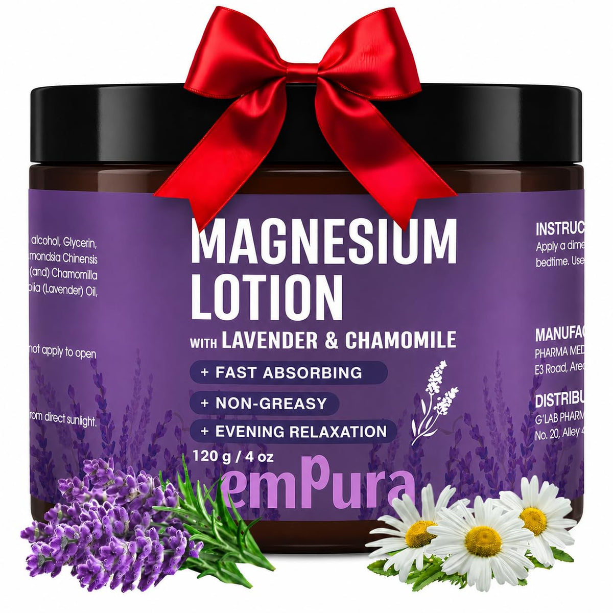 EMPURA front packaging showing bottle and calming benefits