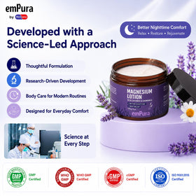 EMPURA bottle on bathroom shelf in relaxing home spa setting