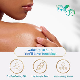 Drop of Emu Joy emu oil from pipette showing precise application benefit
