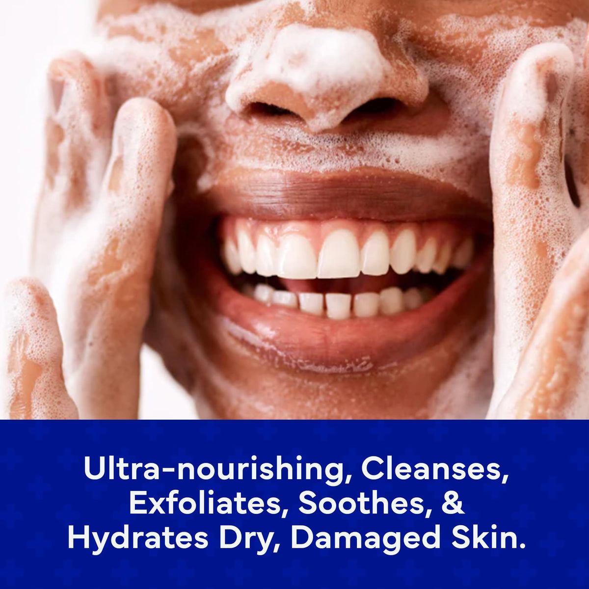 emuaid creamy lather in hand demonstrating gentle cleansing benefit