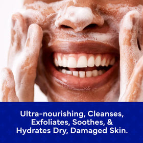 emuaid creamy lather in hand demonstrating gentle cleansing benefit