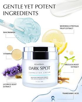 EnaSkin applied to cheek spot demonstrating targeted fading and improved tone