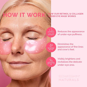 Enaskin Naturals application on under-eye demonstrating comfortable fit