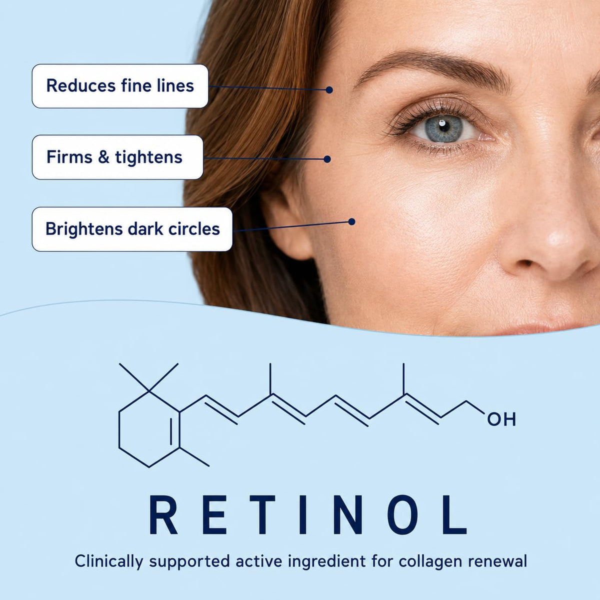 Enaskin Naturals patch applied under eye demonstrating comfortable fit