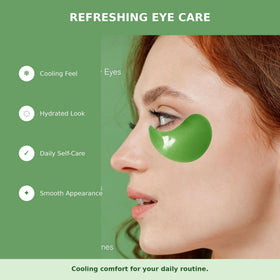 enaskin naturals model applying patches to under-eye for quick refresh