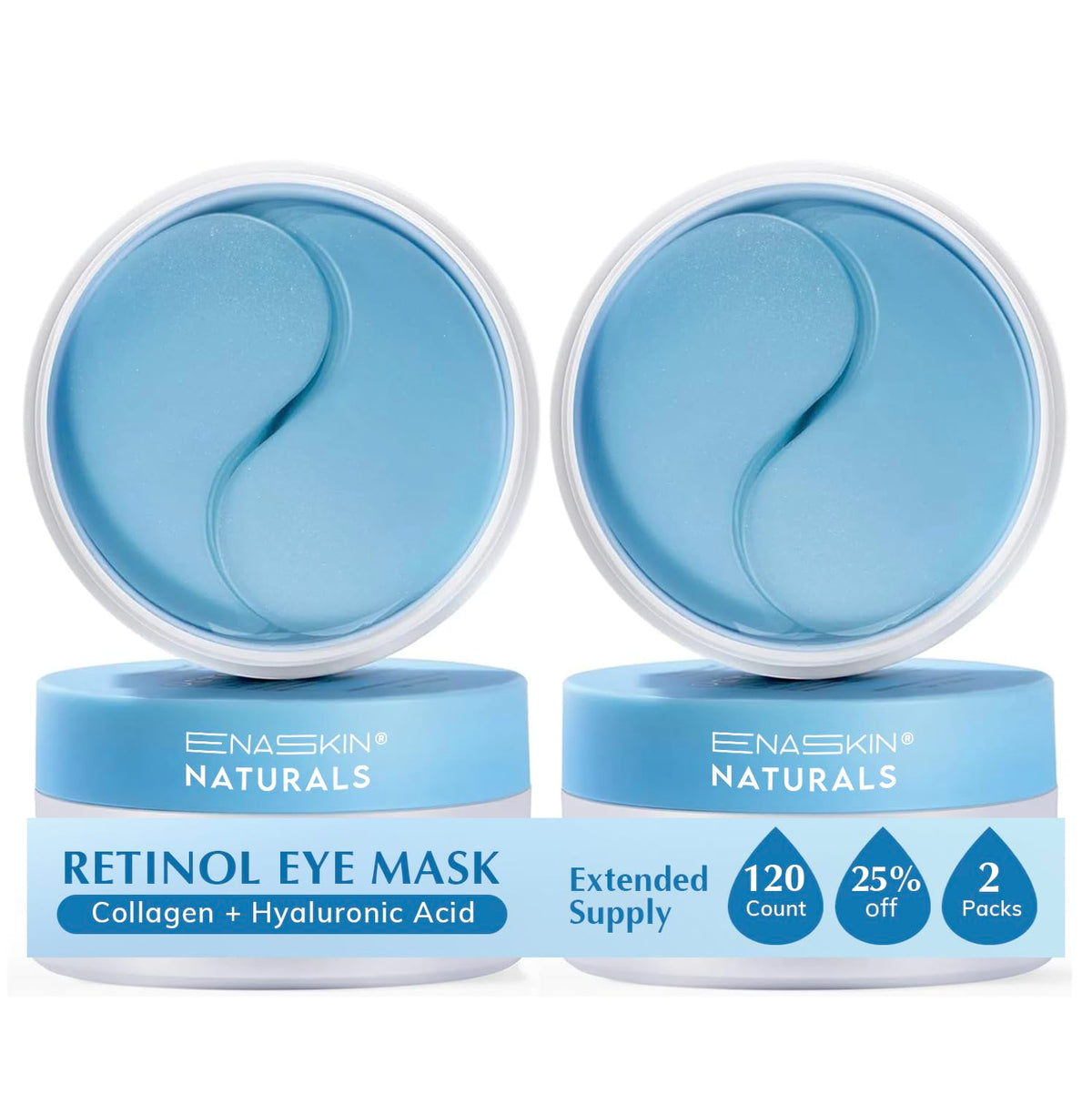 Enaskin Naturals front packaging showing 60 pairs and product benefits