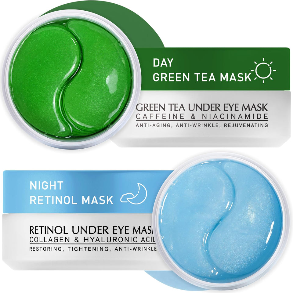 Enaskin Naturals front package showing both retinol and green tea masks and clear benefits