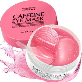 Enaskin Naturals front packaging showing rose caffeine eye patch benefits