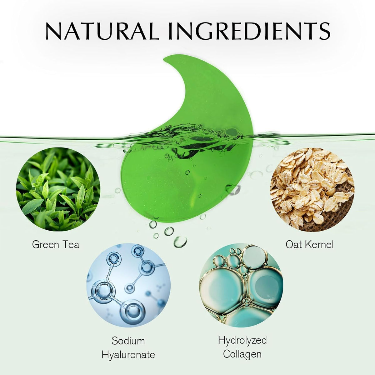 Enaskin Naturals patches applied under-eye demonstrating de-puffing and instant refresh