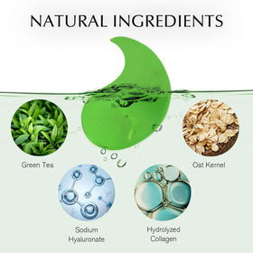 Enaskin Naturals patches applied under-eye demonstrating de-puffing and instant refresh